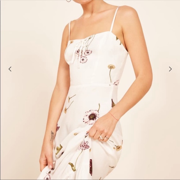 Reformation Prairie Dress in Gardenia - Picture 3 of 7